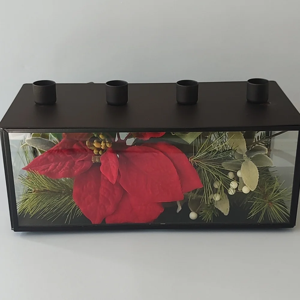 Hearth and hand with magnolia rectangle taper holder metal black  decorative